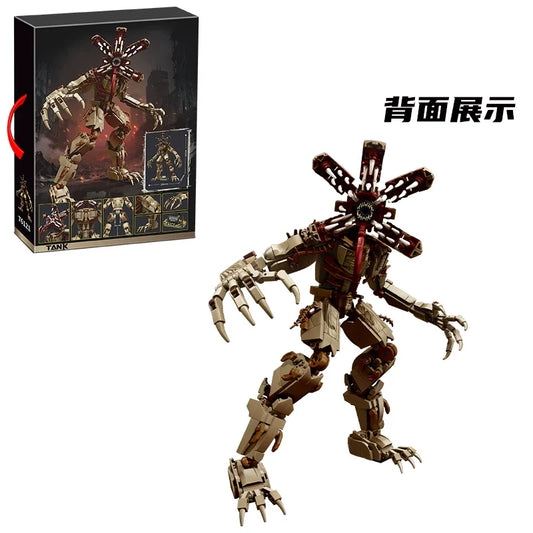 Floral demon head Shadow Monster building block set, fully assembled