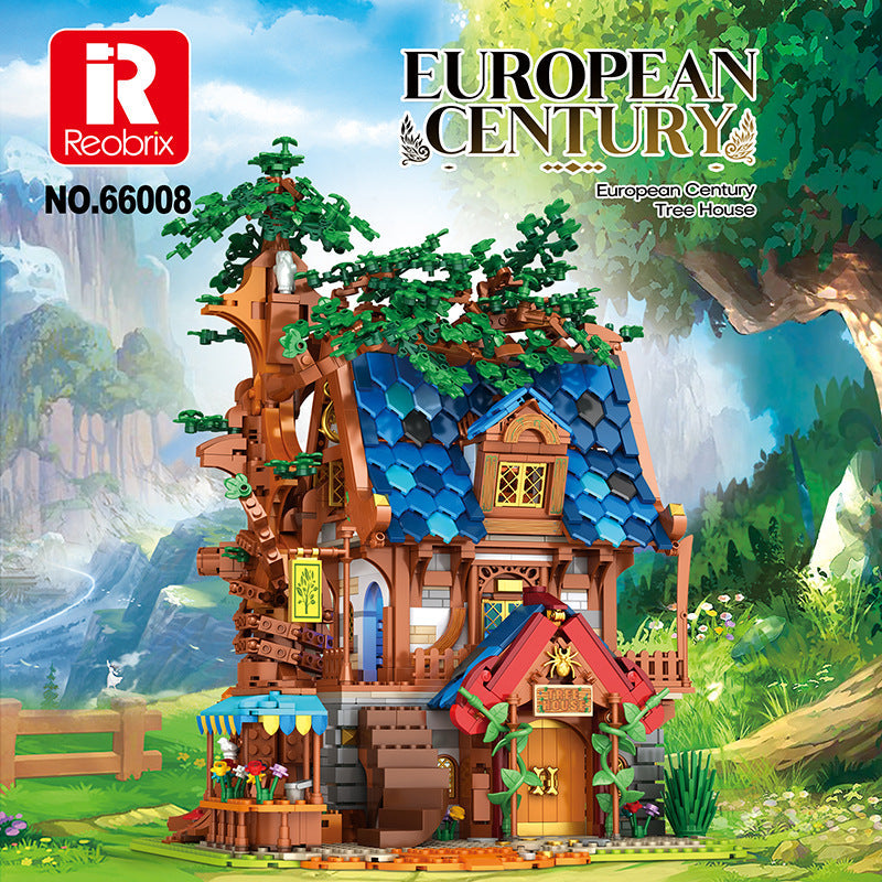 Medieval European Tree House Building Block Set – 2566 PCS – full display view