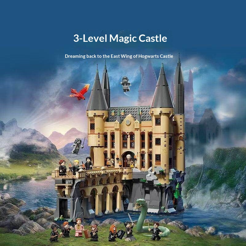 Interior room detail inside the castle building block set