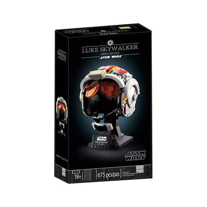 Luke Skywalker Red Five helmet building block set assembled in bricks