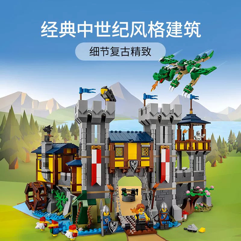 Built castle brick model shown from another angle