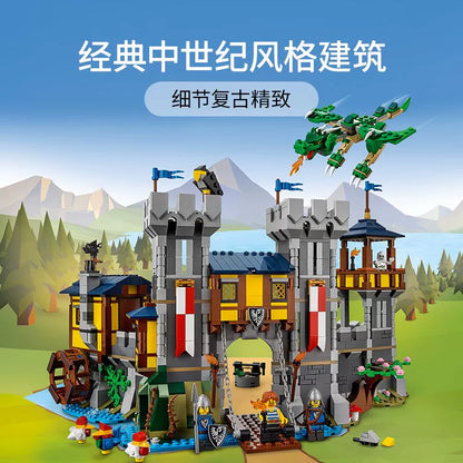 Built castle brick model shown from another angle