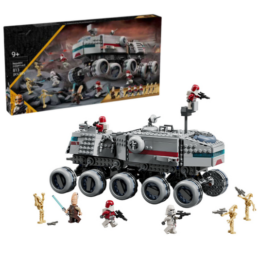 Republic Juggernaut battle vehicle building block set, front view