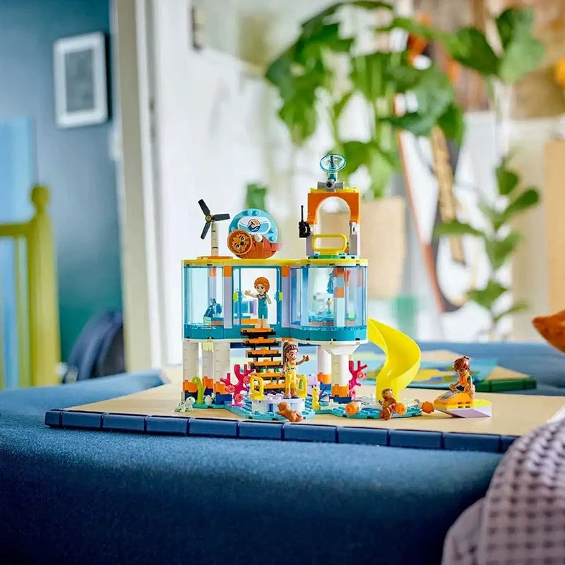 Close-up of the sea rescue center building set