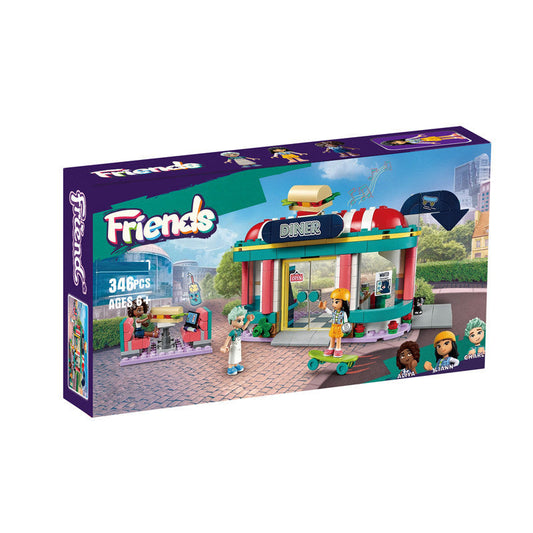 Heartlake Downtown Diner 346-piece building block set assembled