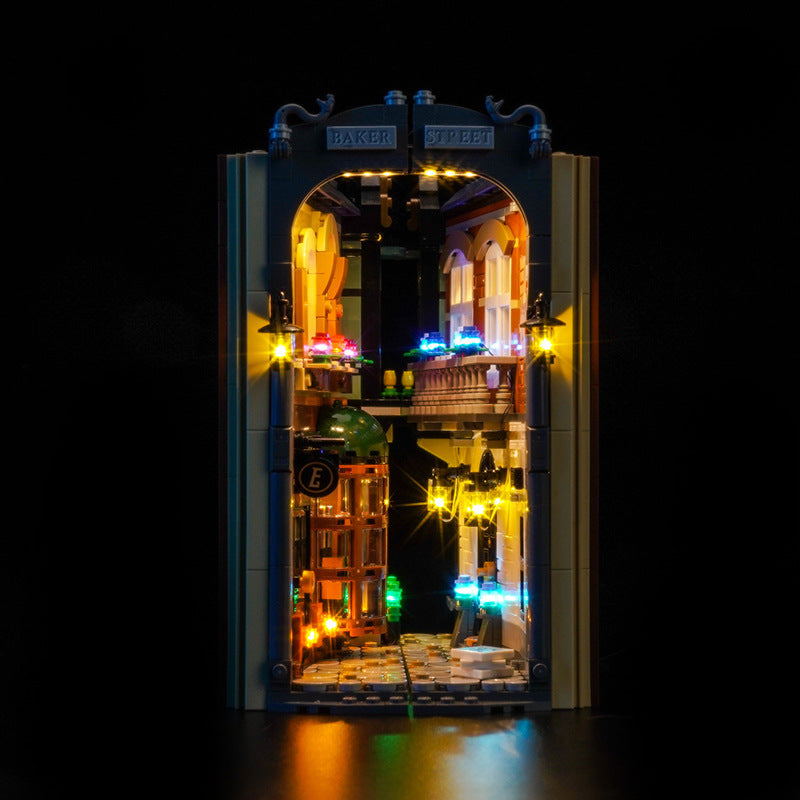 Sherlock Holmes Book Nook Building Set full assembled model on display