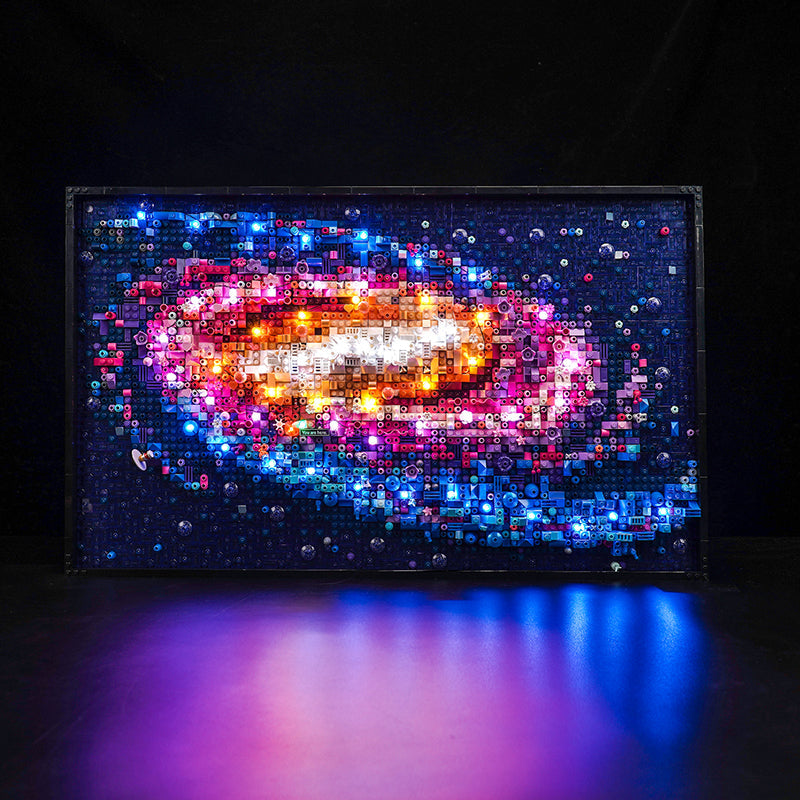 Close-up of the spiral galaxy arms built from bricks