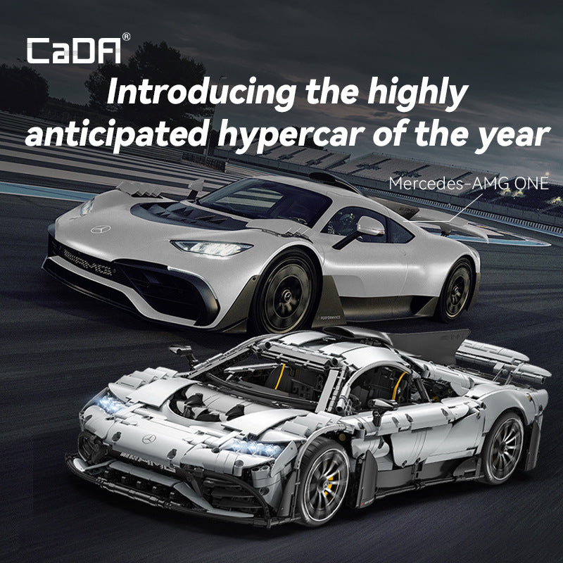 RC hypercar building block model, side profile view