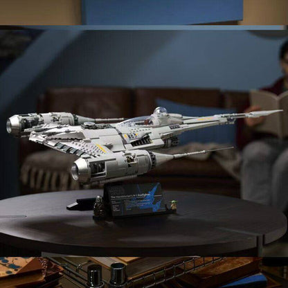 Close-up of the ABS plastic brick build on the starfighter