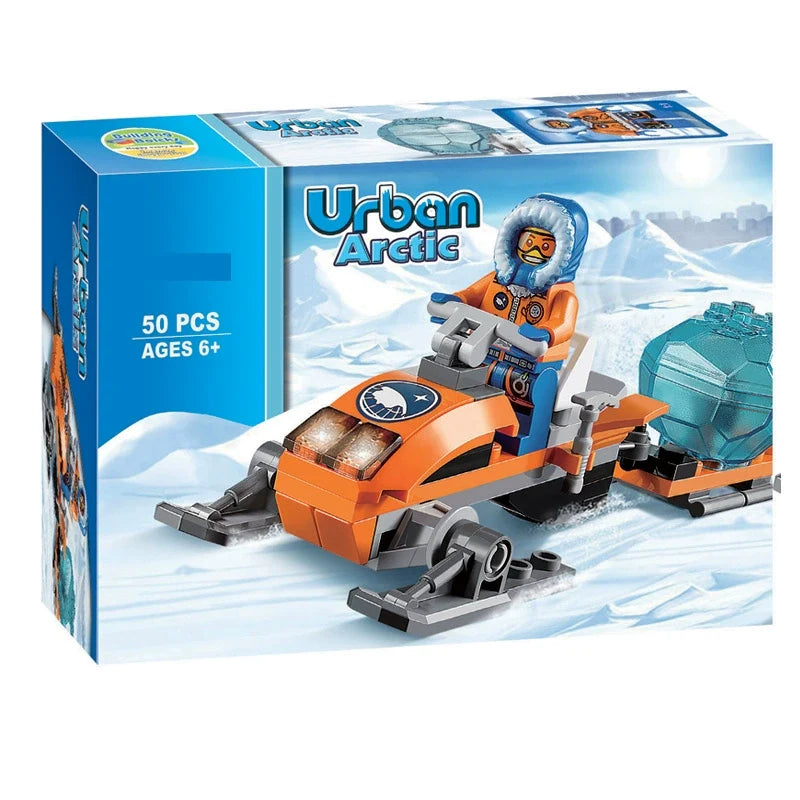 Arctic Snowmobile 44-piece snowmobile building block set