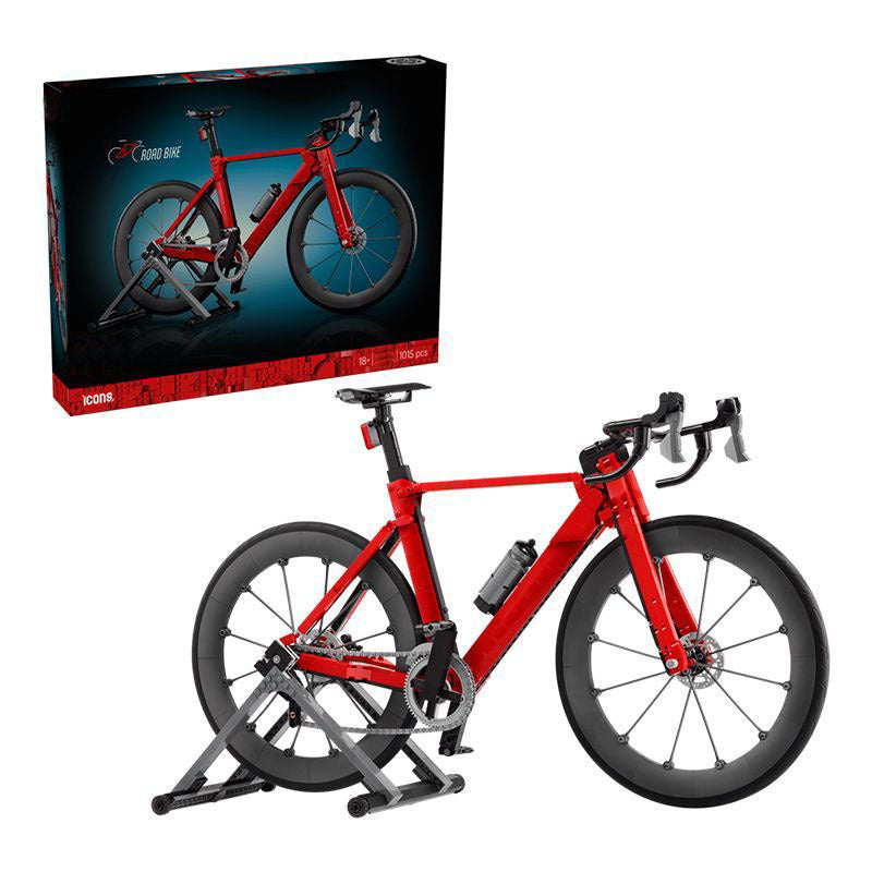 Road bike building block model, full side view