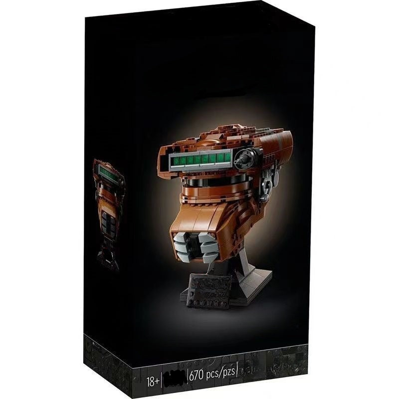 Built helmet brick model shown from another angle
