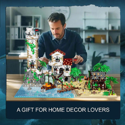 pirate harbor castle building block set interior detail