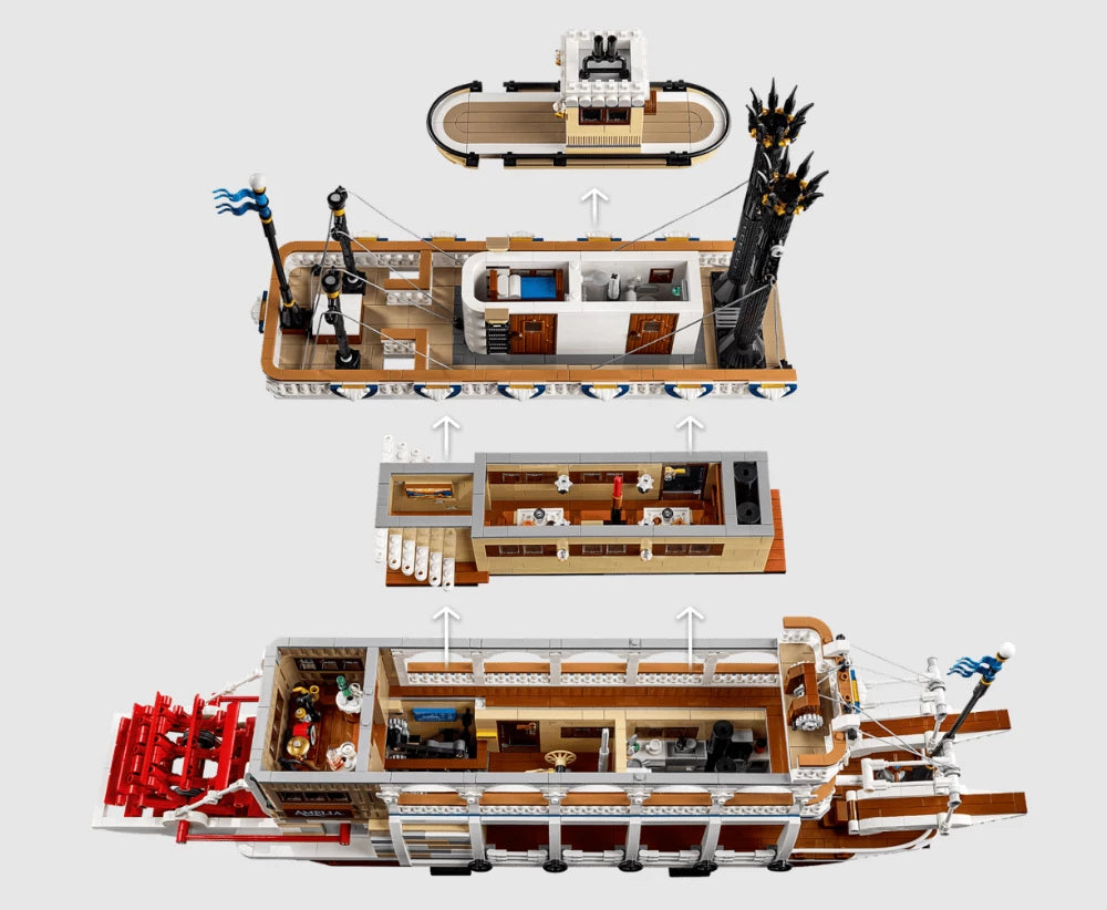 River Steamboat Building Set 21356 – 4090 PCS Classic Paddle Boat Model | Premium Collector Display Brick Set