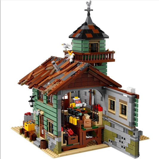 Old Fishing Store Building Set 21310 – 2049 PCS Coastal Modular Shop Kit | Vintage Collector Brick Set