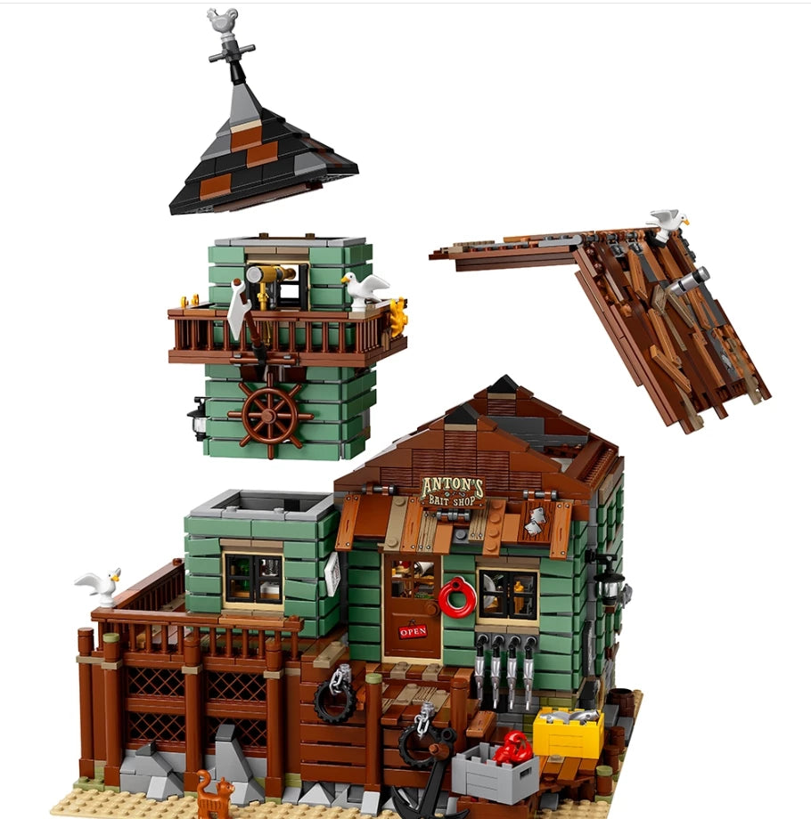 Old Fishing Store Building Set 21310 – 2049 PCS Coastal Modular Shop Kit | Vintage Collector Brick Set