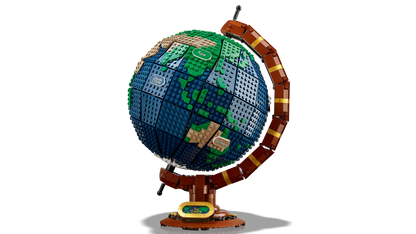 The Globe 95335 – 2585PCS Compatible Building Blocks | Rotating World Map Desk Collectible