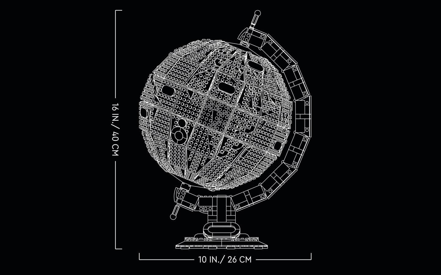 The Globe 95335 – 2585PCS Compatible Building Blocks | Rotating World Map Desk Collectible