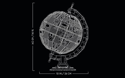 The Globe 95335 – 2585PCS Compatible Building Blocks | Rotating World Map Desk Collectible