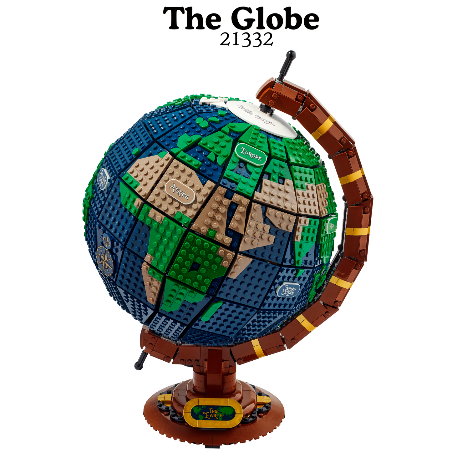 The Globe 95335 – 2585PCS Compatible Building Blocks | Rotating World Map Desk Collectible