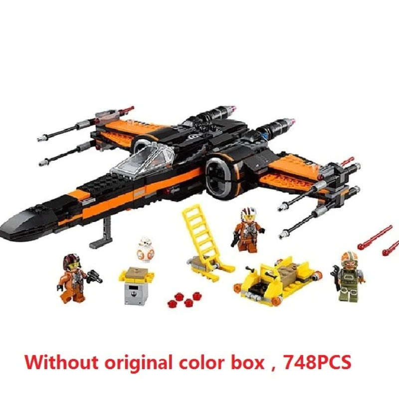 X-Wing fighter building block model front angle view