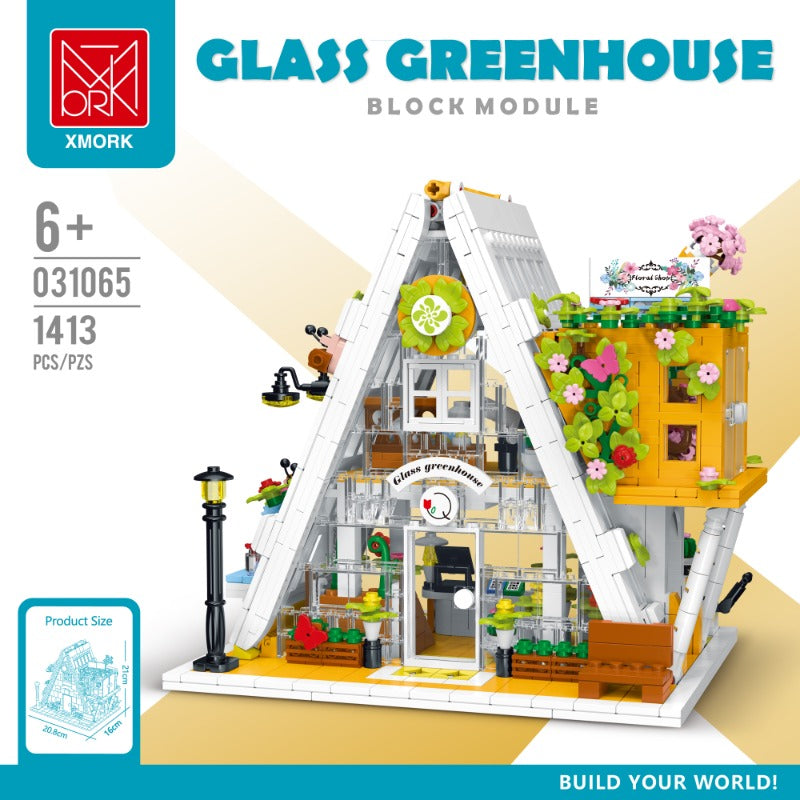 Flower shop 1413 piece building block set assembled