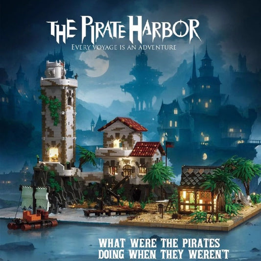None-piece pirate harbor castle building block model front view