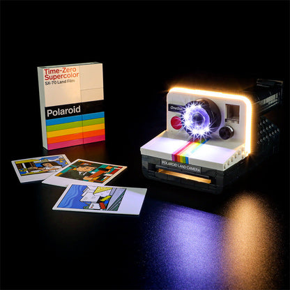 Camera building block set with LED lighting kit