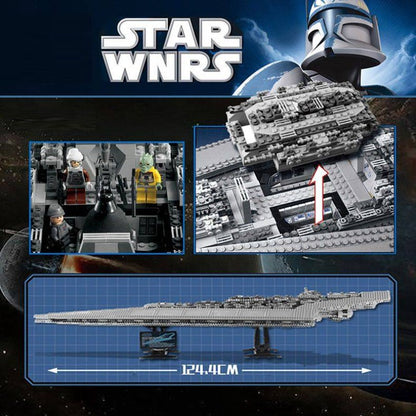 Underside view of the assembled space building block starship