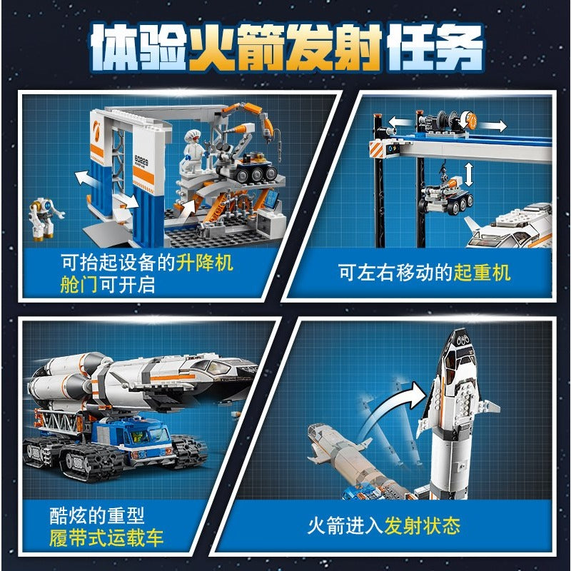 Close view of the rocket assembly model