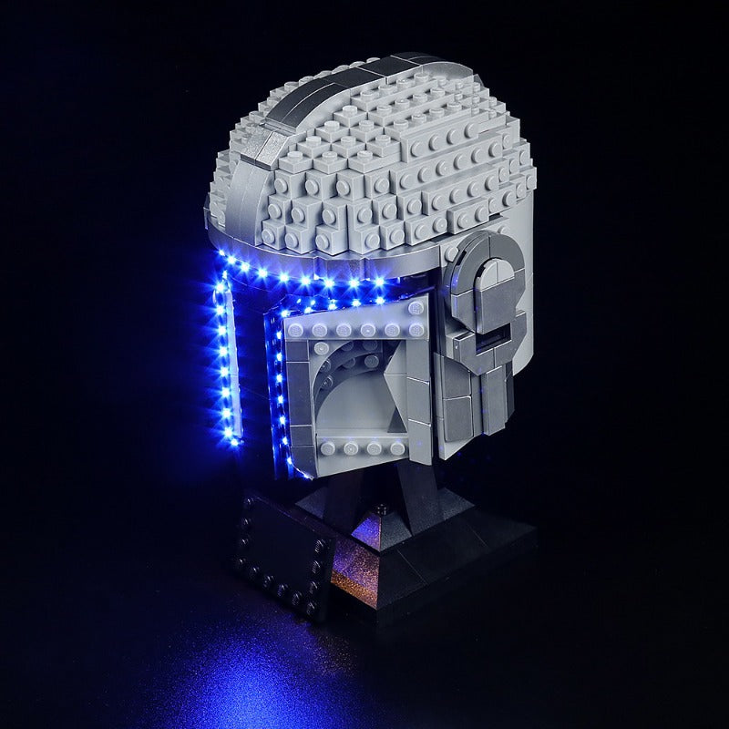 Front view of the 584-piece helmet display model