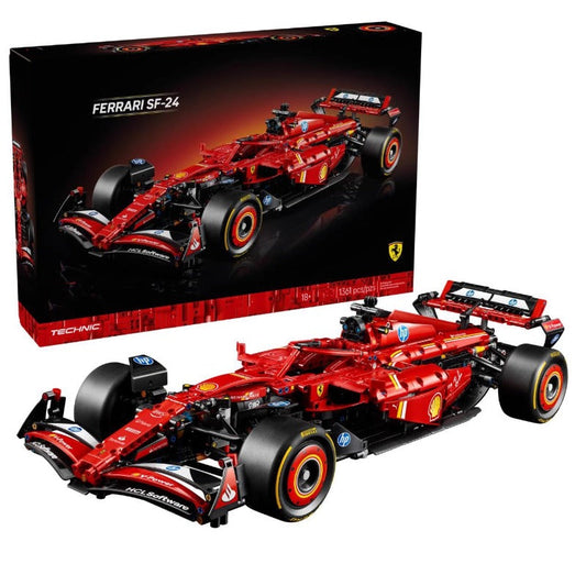 Italian Formula racing car building block model, front view