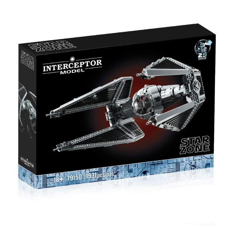Front view of the space wing fighter starship building block model