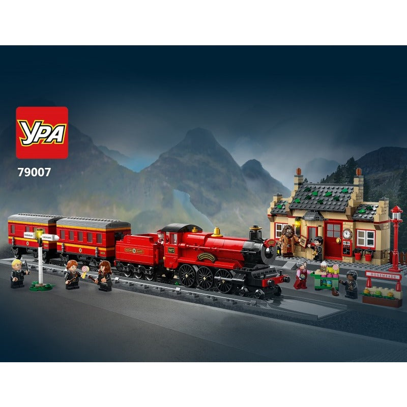 Hogsmeade Station platform building block set detail