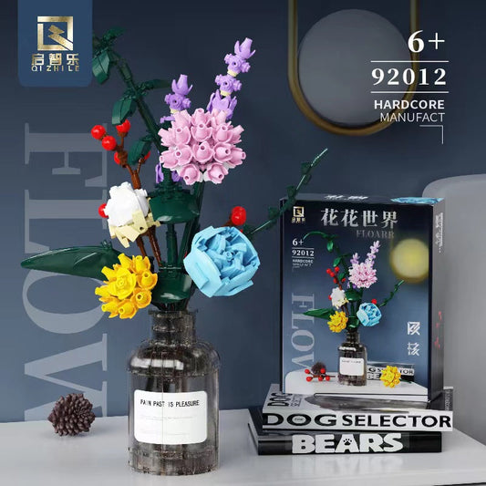 Flower arrangement building block set, finished model