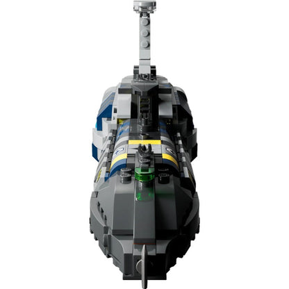 Side profile of the wedge-hull cruiser brick build