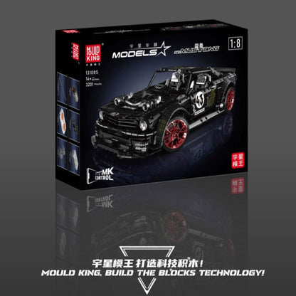 American drag racing muscle car building block model, cockpit and interior detail
