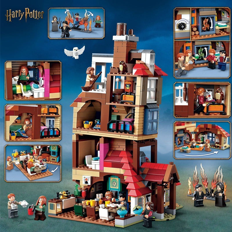 Rustic Countryside Hideout Building Set side angle building block construction