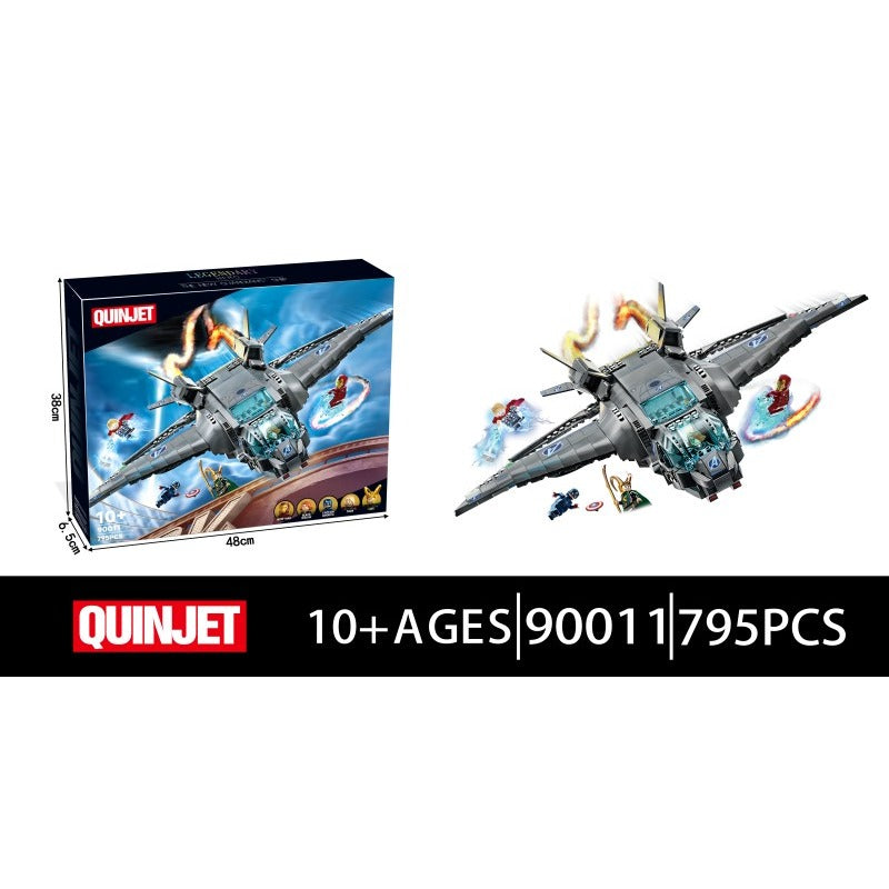 Avengers Quinjet aircraft building block model assembled