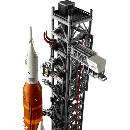 Angled view of the completed multi-stage rocket build
