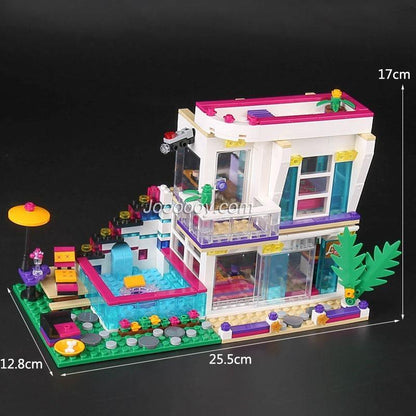 Pop star house building block toy interior room detail