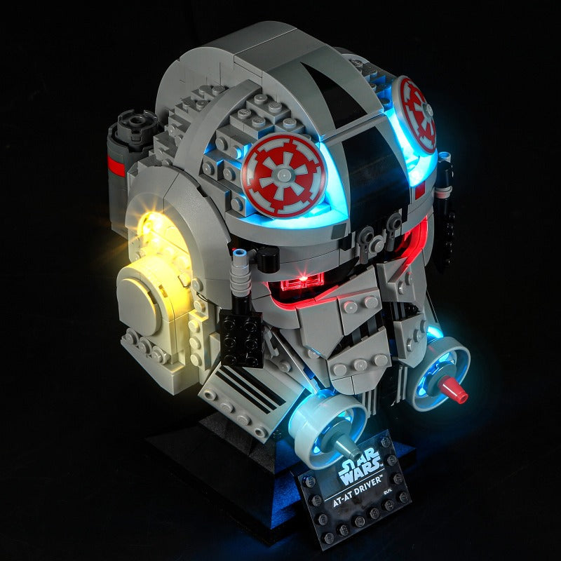 Detail view of the 730 piece helmet set