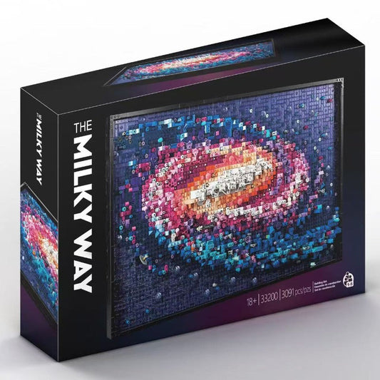 Milky Way galaxy 3091-piece space building block set with dark purple background