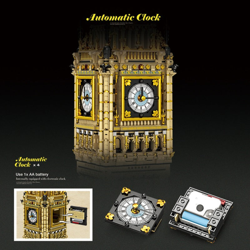 big ben clock tower building block set assembled model close-up