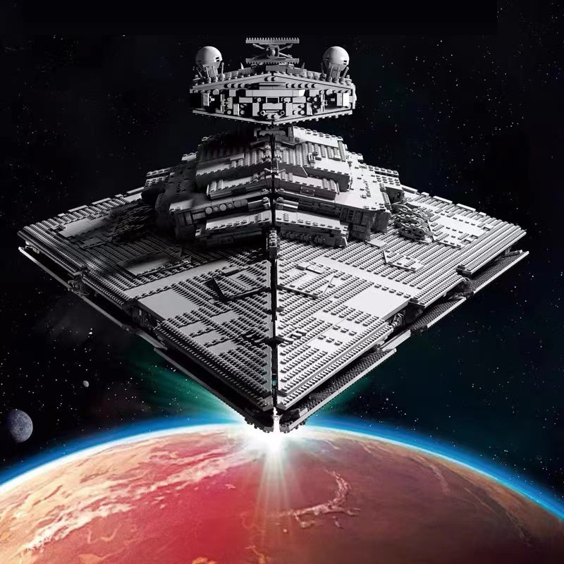Assembled imperial star cruiser building block model