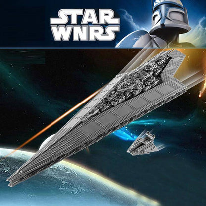 Close-up of the wedge-shaped hull detailing on the starship build