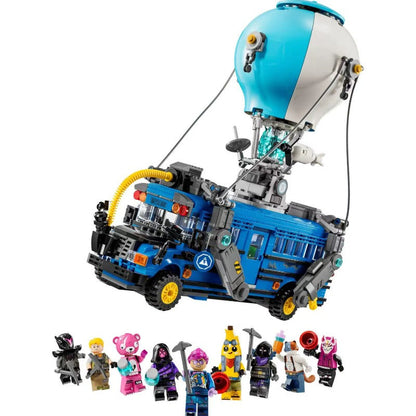 Bricks-only version of the Fortnite Battle Bus set