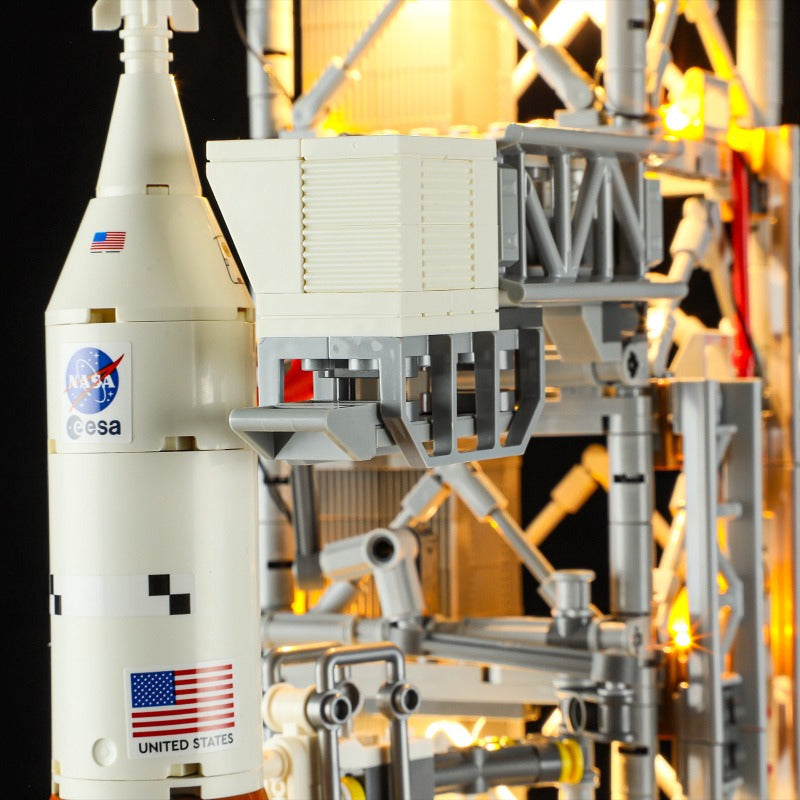 Close-up of surface panel detailing on the rocket model