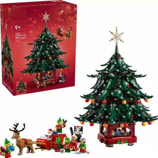 Family Christmas Tree Decoration christmas building block set, front view