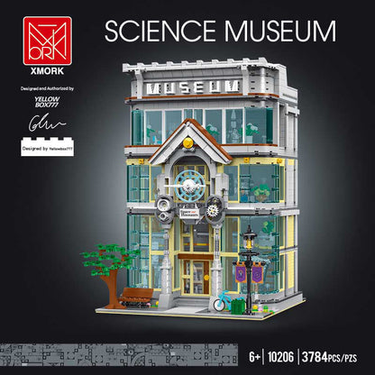 None-piece science museum building block model front view